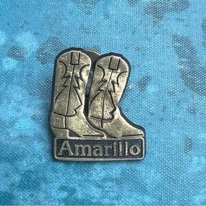 Amarillo Texas Cowboy Boots Pin Brooch Western Souvenir‎ Collectible